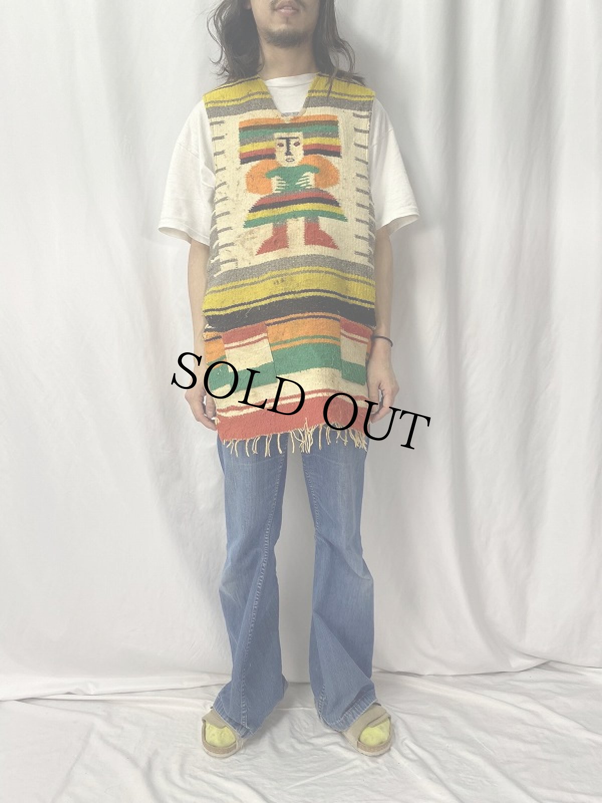 画像2: 60's HERTER'S ネイティブ柄 ウールラグベスト  (2)