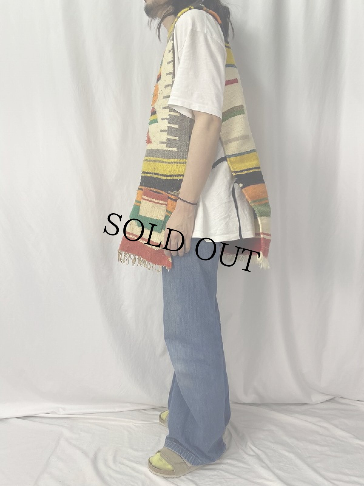 画像3: 60's HERTER'S ネイティブ柄 ウールラグベスト  (3)