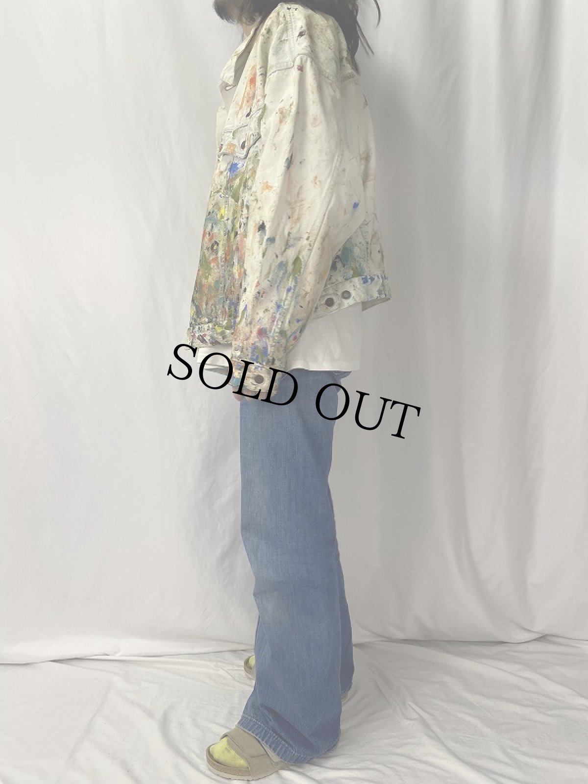 画像3: 90's Levi's 70597 ペンキペイントデニムジャケット XL (3)