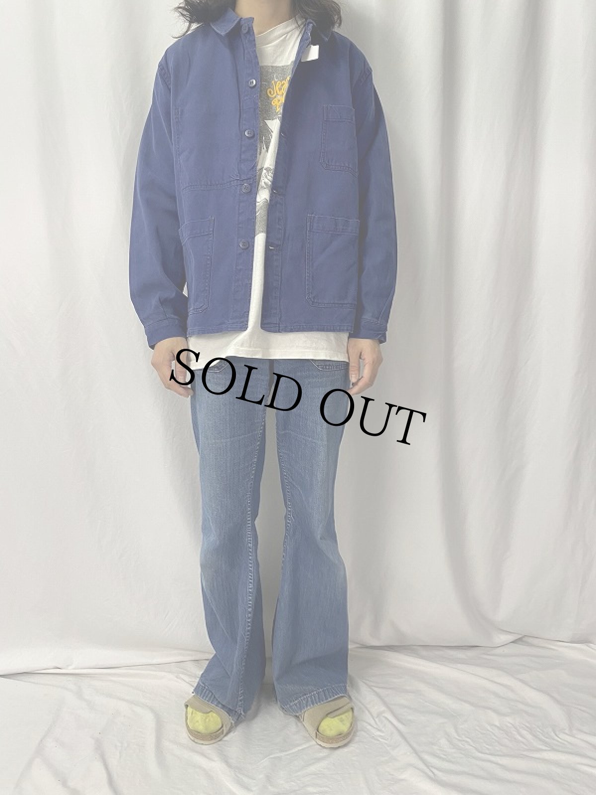 画像2: 60〜70's EURO コットンツイルカバーオール (2)