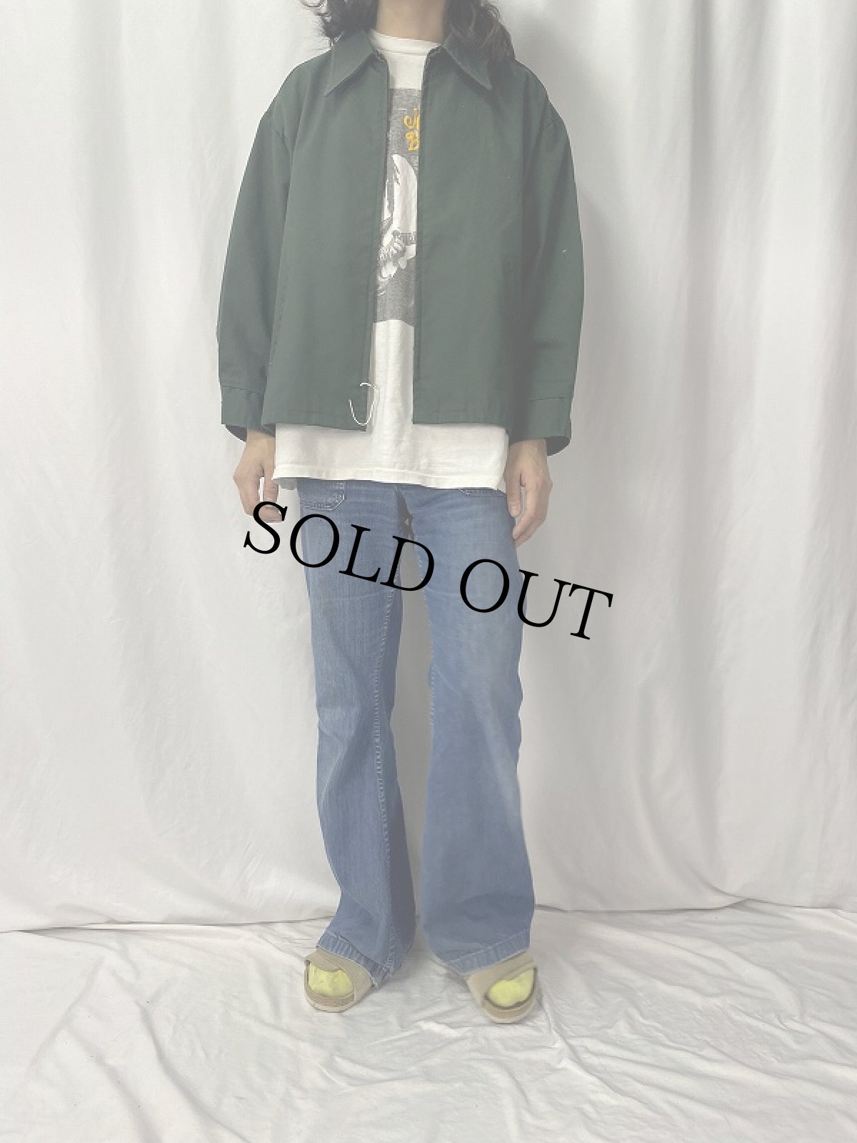 画像2: 80's RIVERSIDE ポリエステル×コットン ワークジャケット SIZE50 (2)