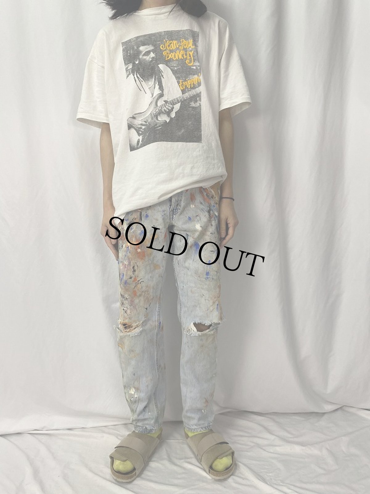 画像2: 90's Levi's 550 USA製 ペンキペイント デニムパンツ W33 (2)