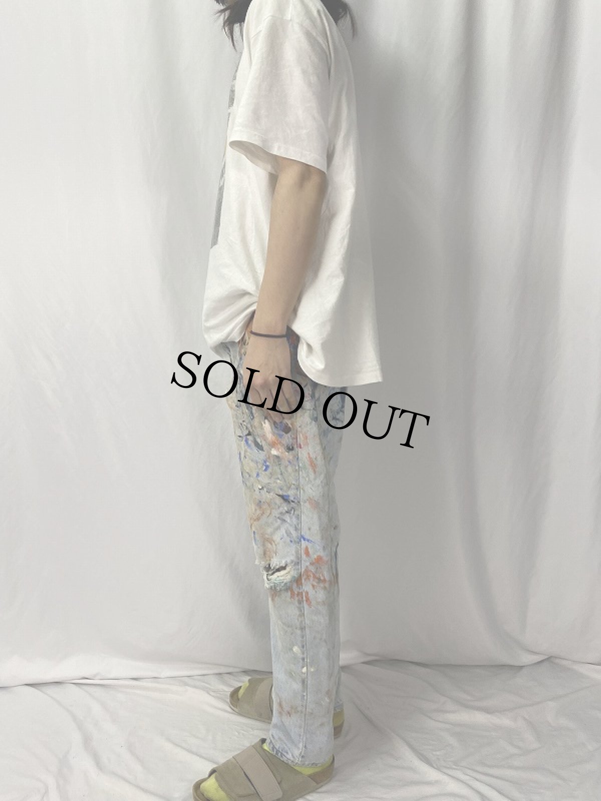 画像3: 90's Levi's 550 USA製 ペンキペイント デニムパンツ W33 (3)