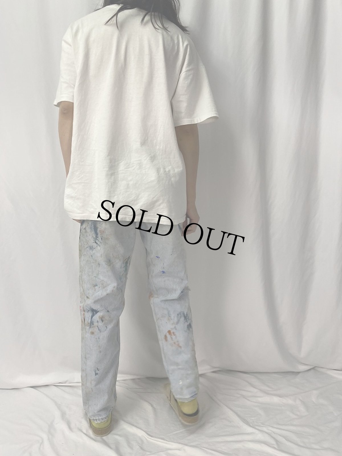 画像4: 90's Levi's 550 USA製 ペンキペイント デニムパンツ W33 (4)