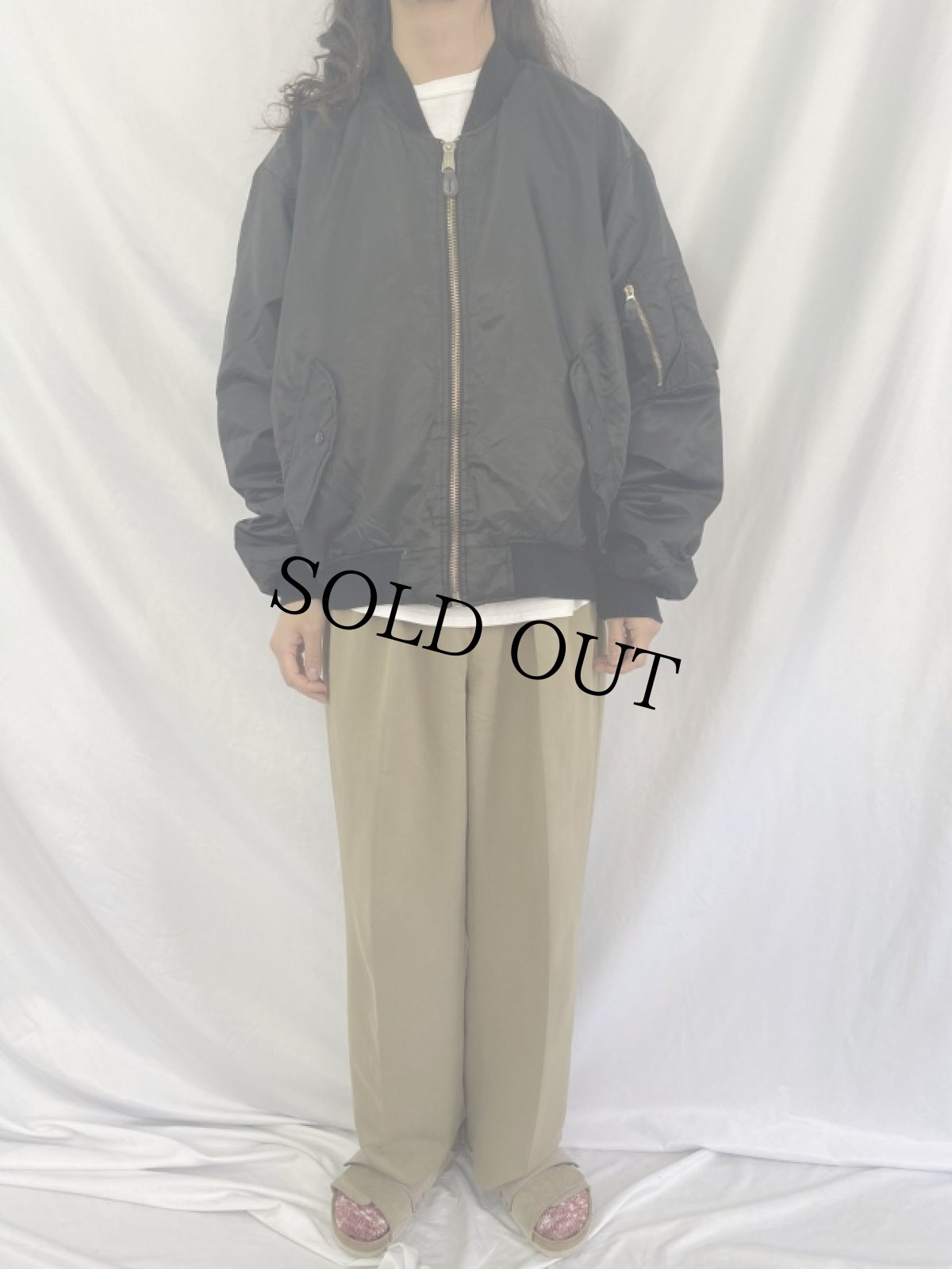 画像2: 90's〜 民間用 MA-1 フライトジャケット 2XL (2)