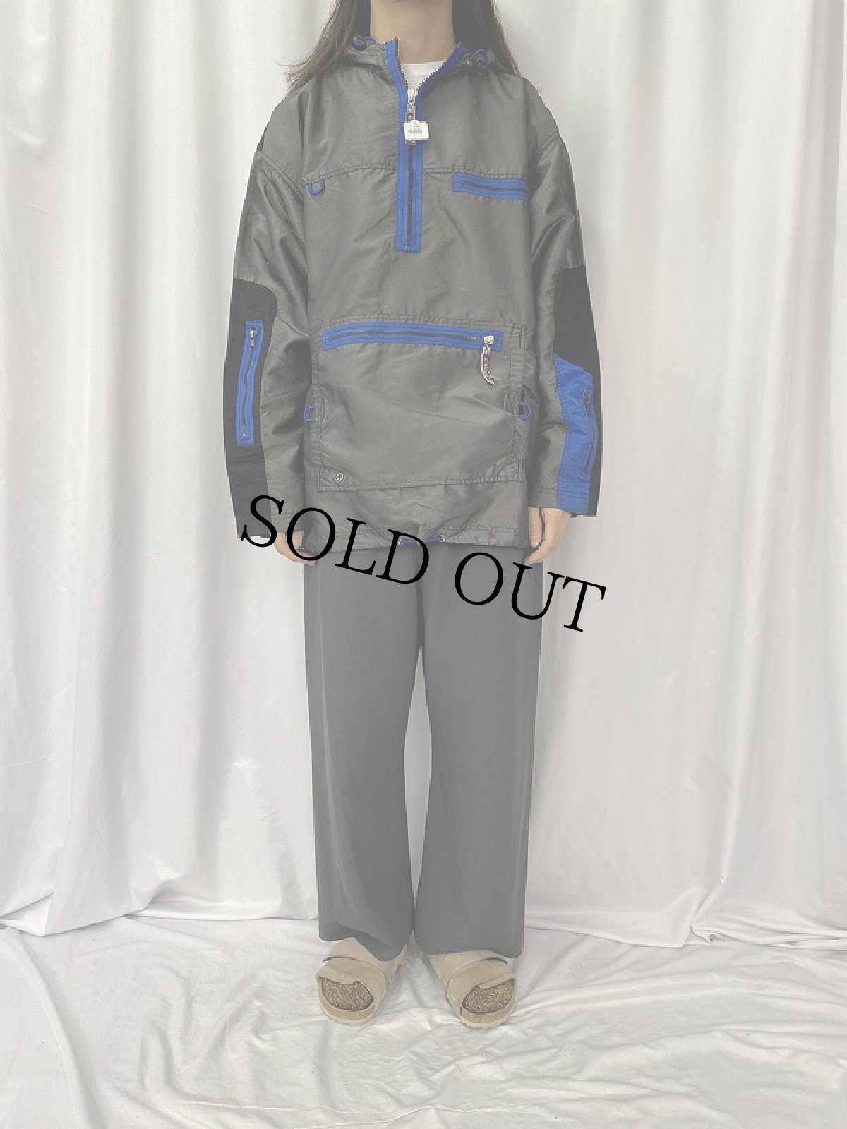 画像2: 90's FUBU ナイロンアノラックパーカー L (2)