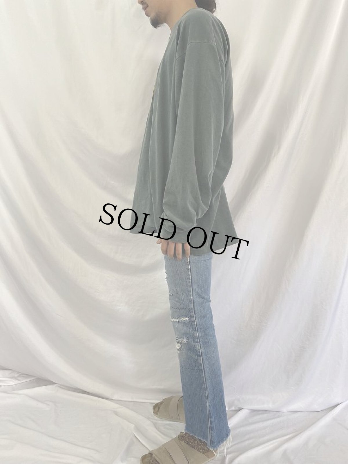 画像3: 70's Levi's 646 ブランクタブ ベルボトムデニムパンツ W28 (3)