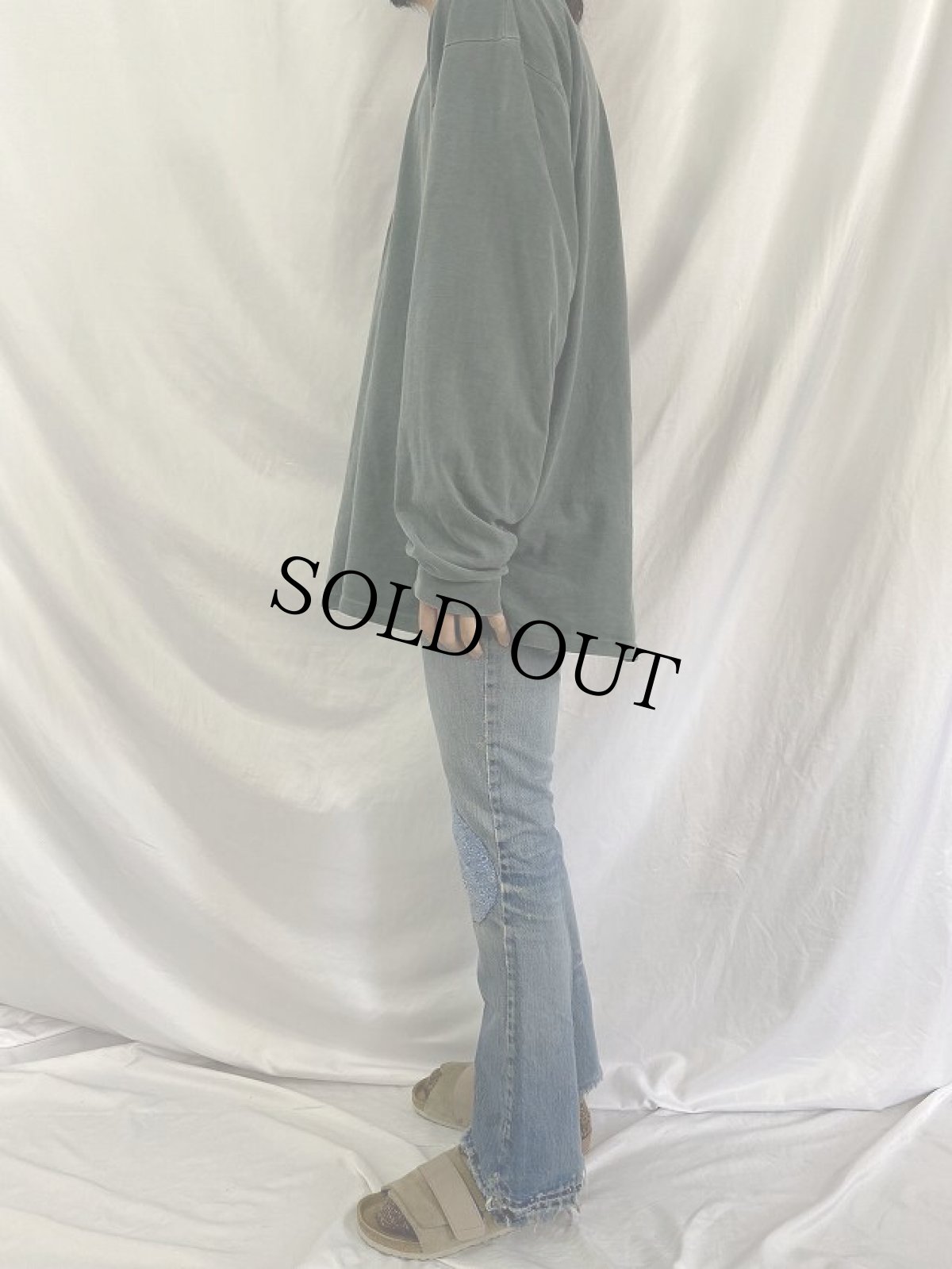 画像3: 70's Levi's 517 66single "BOOT CUT" パッチワークリメイク デニムパンツ W28 (3)