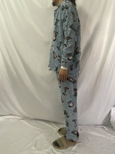 画像3: 80's SHADOW BOXER USA製 家電柄 プリントネルシャツ/イージーパンツ SETUP M (3)