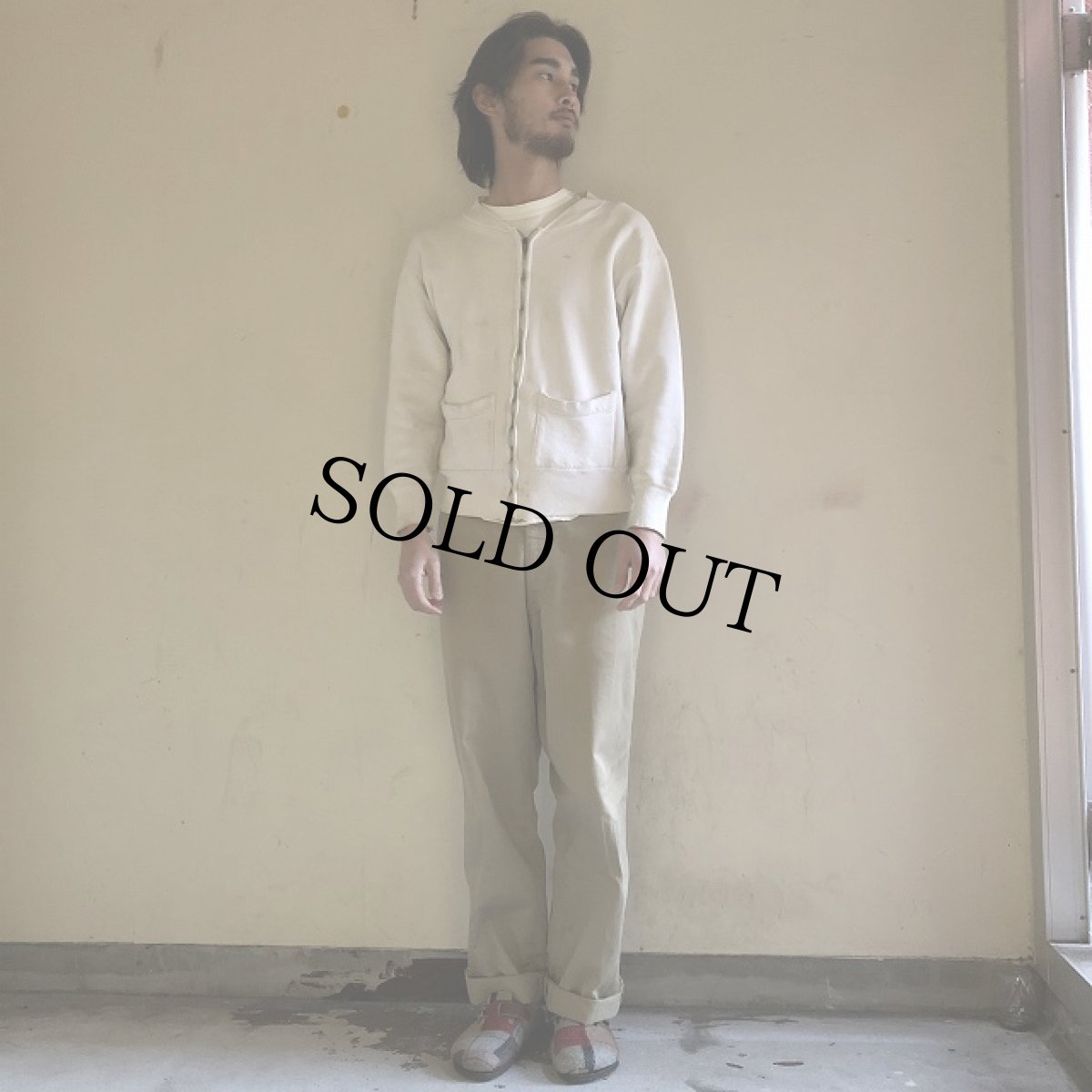 画像2: 50's HANES 無地フルジップスウェット L (2)