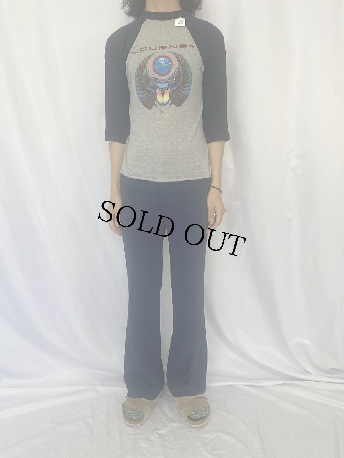 画像2: 80's JOURNEY ロックバンドプリントラグランTシャツ M (2)