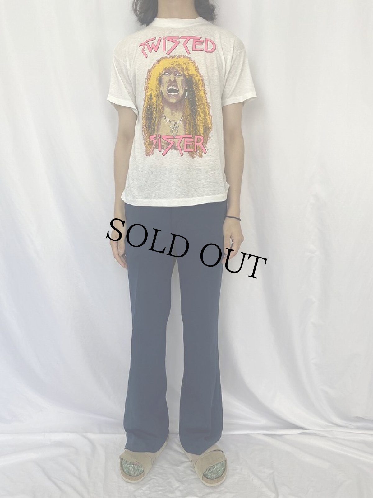 画像2: 80's Twisted Sister USA製 ヘヴィメタルバンドプリントTシャツ L (2)