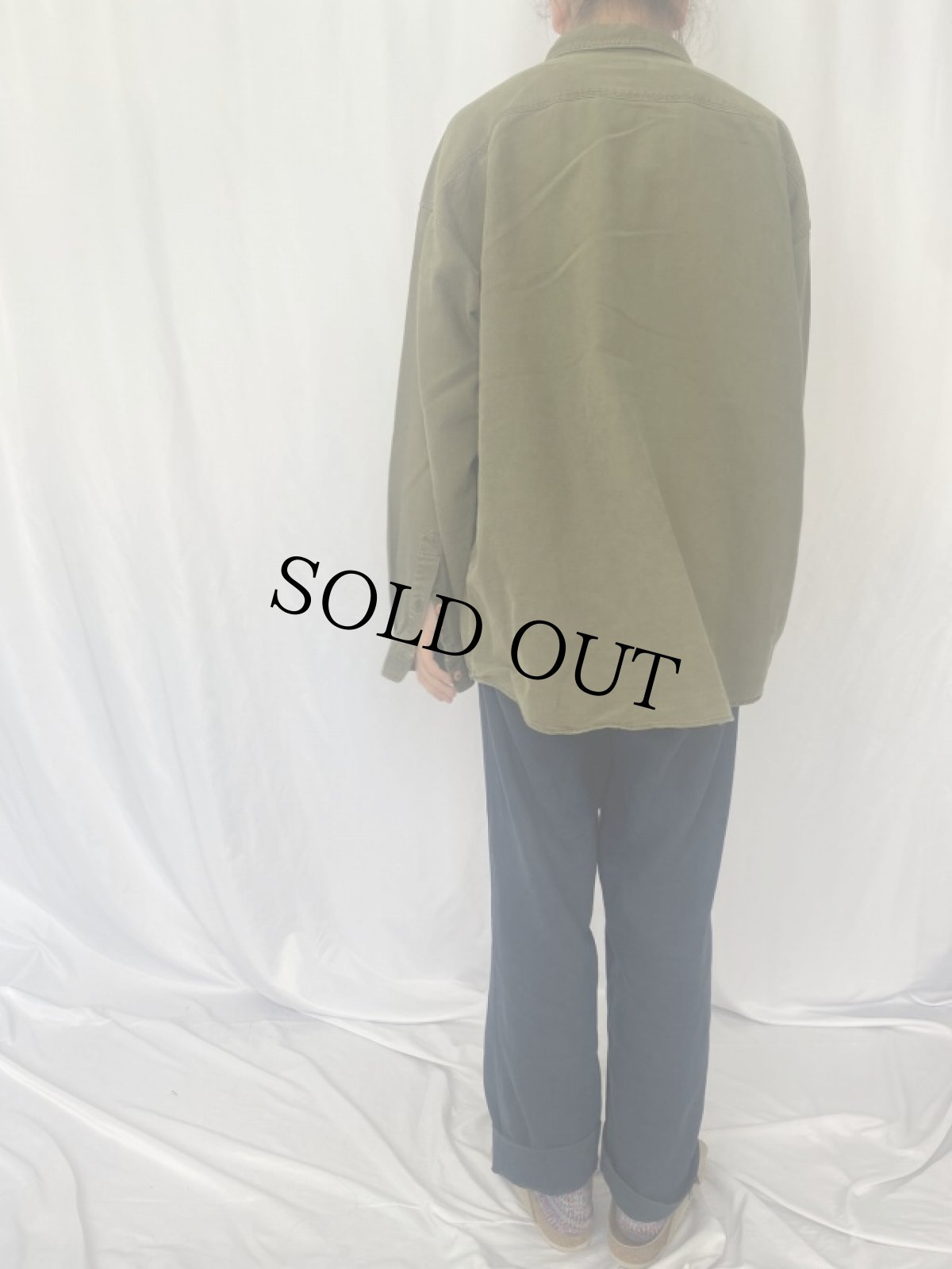 画像4: 90's Patagonia 雪無しタグ リネン×コットンシャツ L (4)