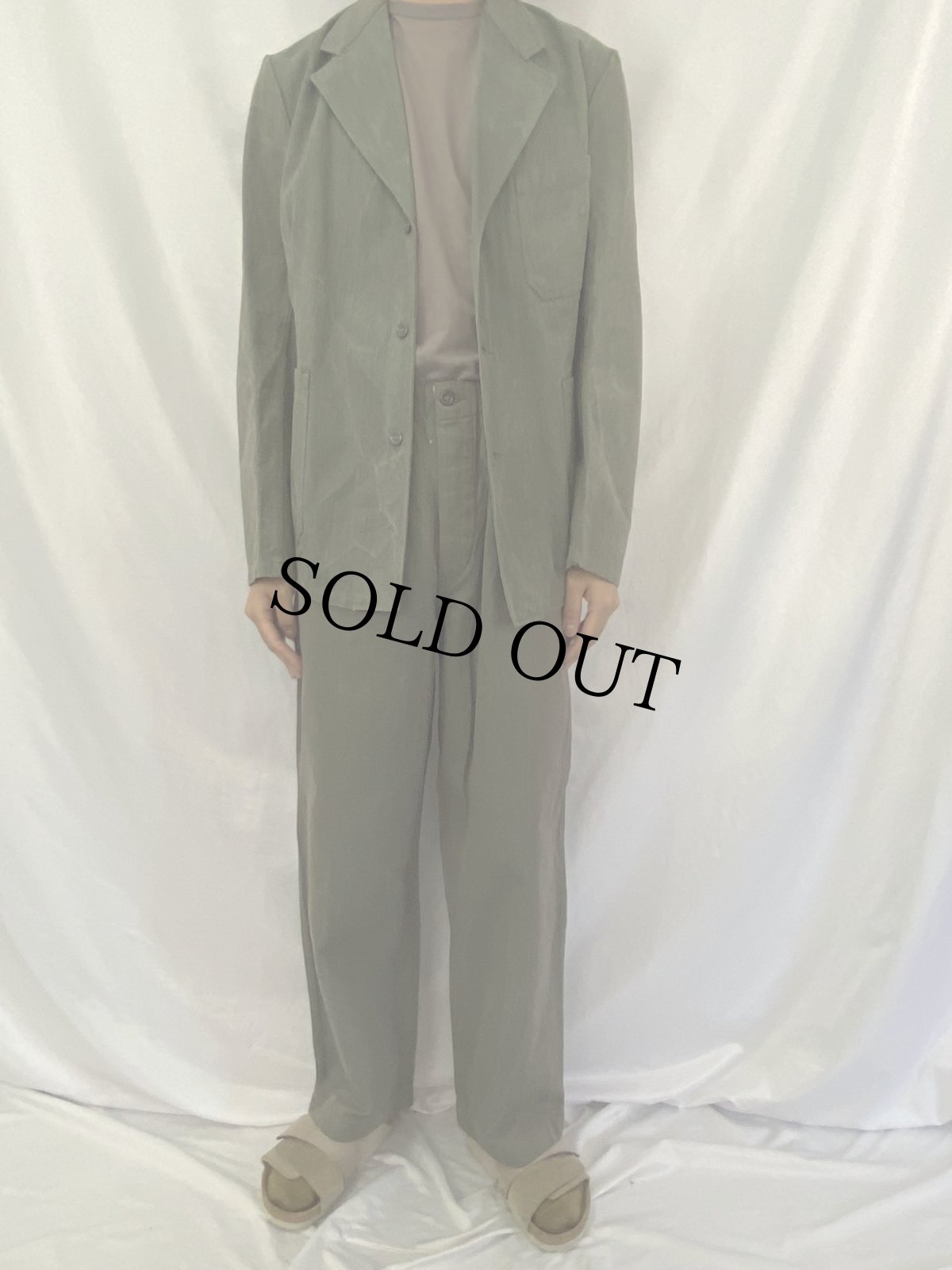 画像2: 50〜60's スウェーデン軍 プリズナージャケット/パンツ SETUP DEADSTOCK (2)