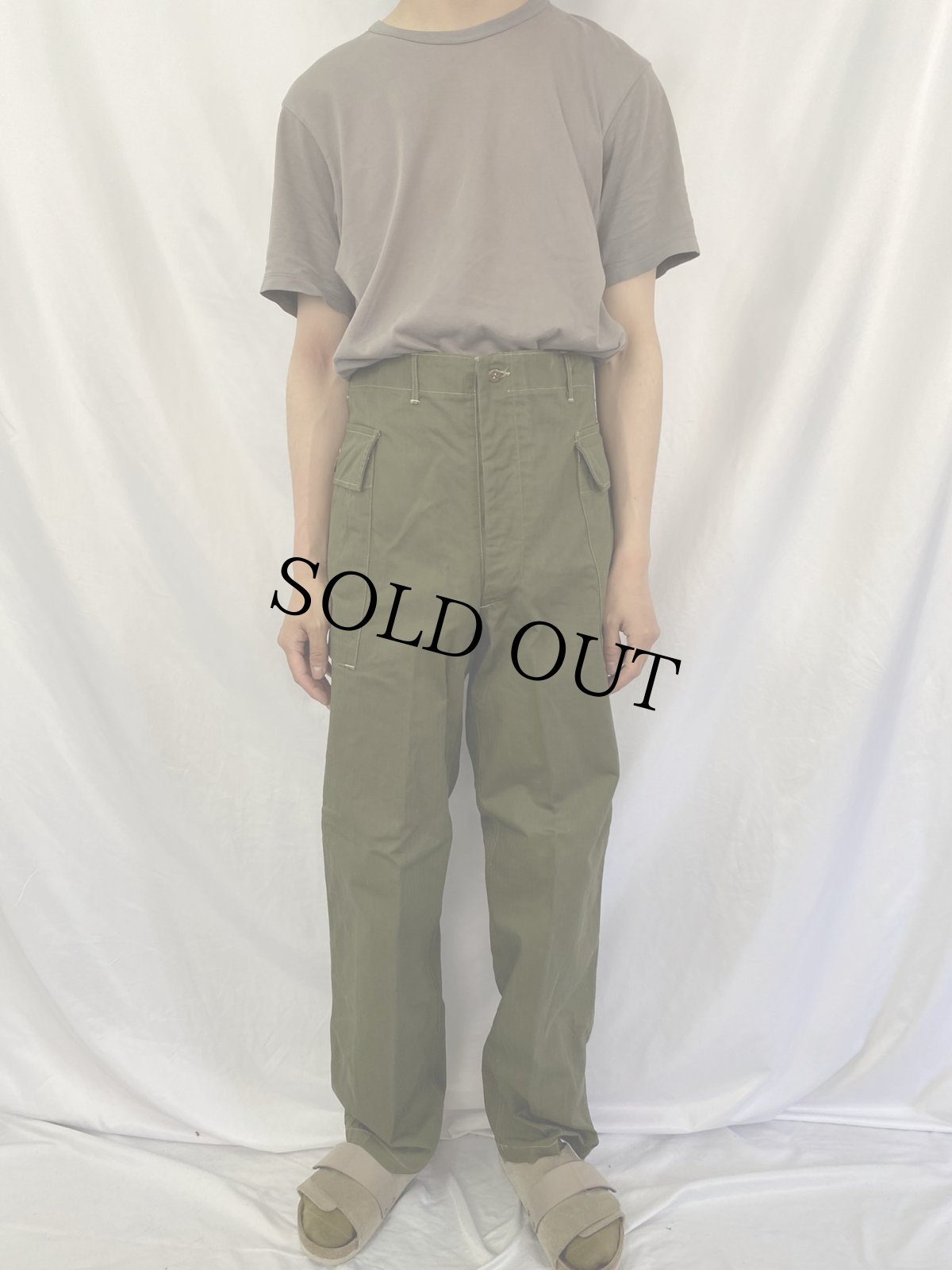 画像2: 40's U.S.ARMY M-43 HBT カーゴパンツ W33 (2)