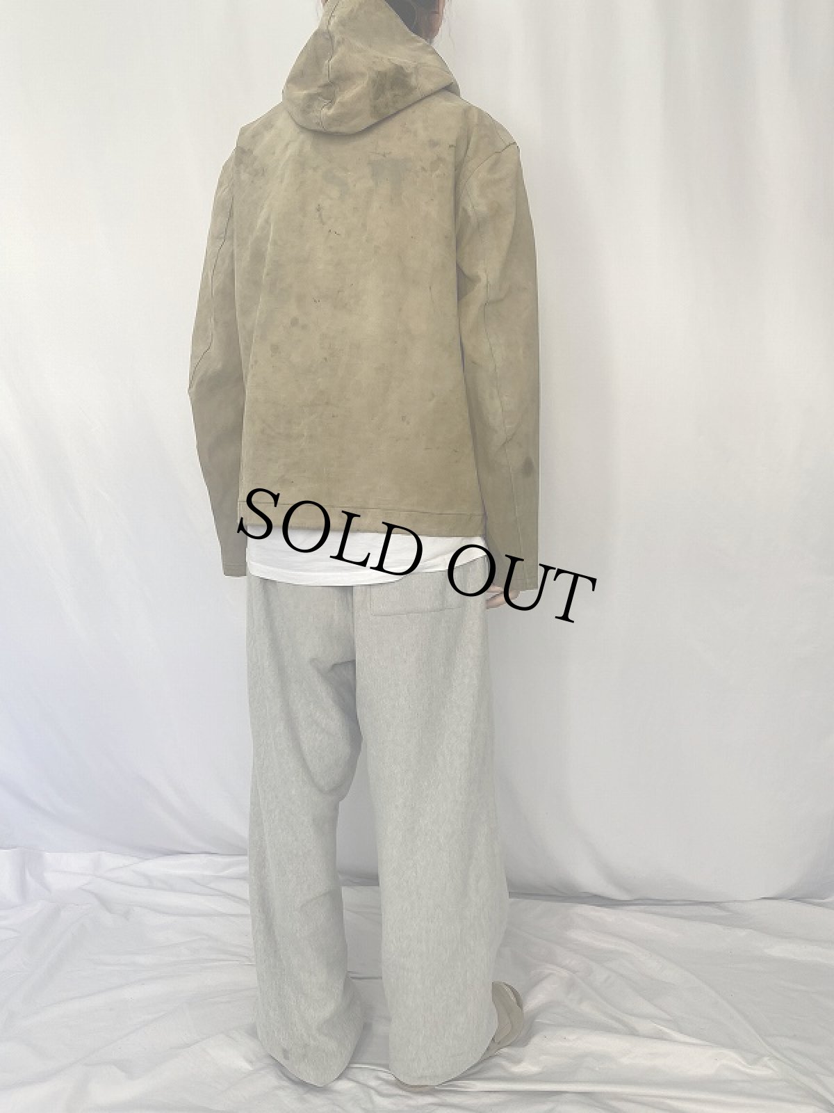 画像4: 40's U.S.NAVY デッキレインパーカー ステンシル入り SMALL (4)