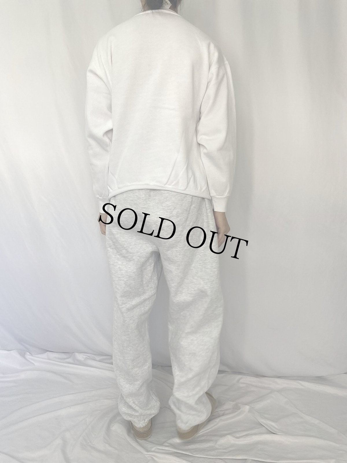 画像4: 90's USA製 "PIGS FROM AROUND THE WORLD" シュールイラストプリントスウェット L (4)