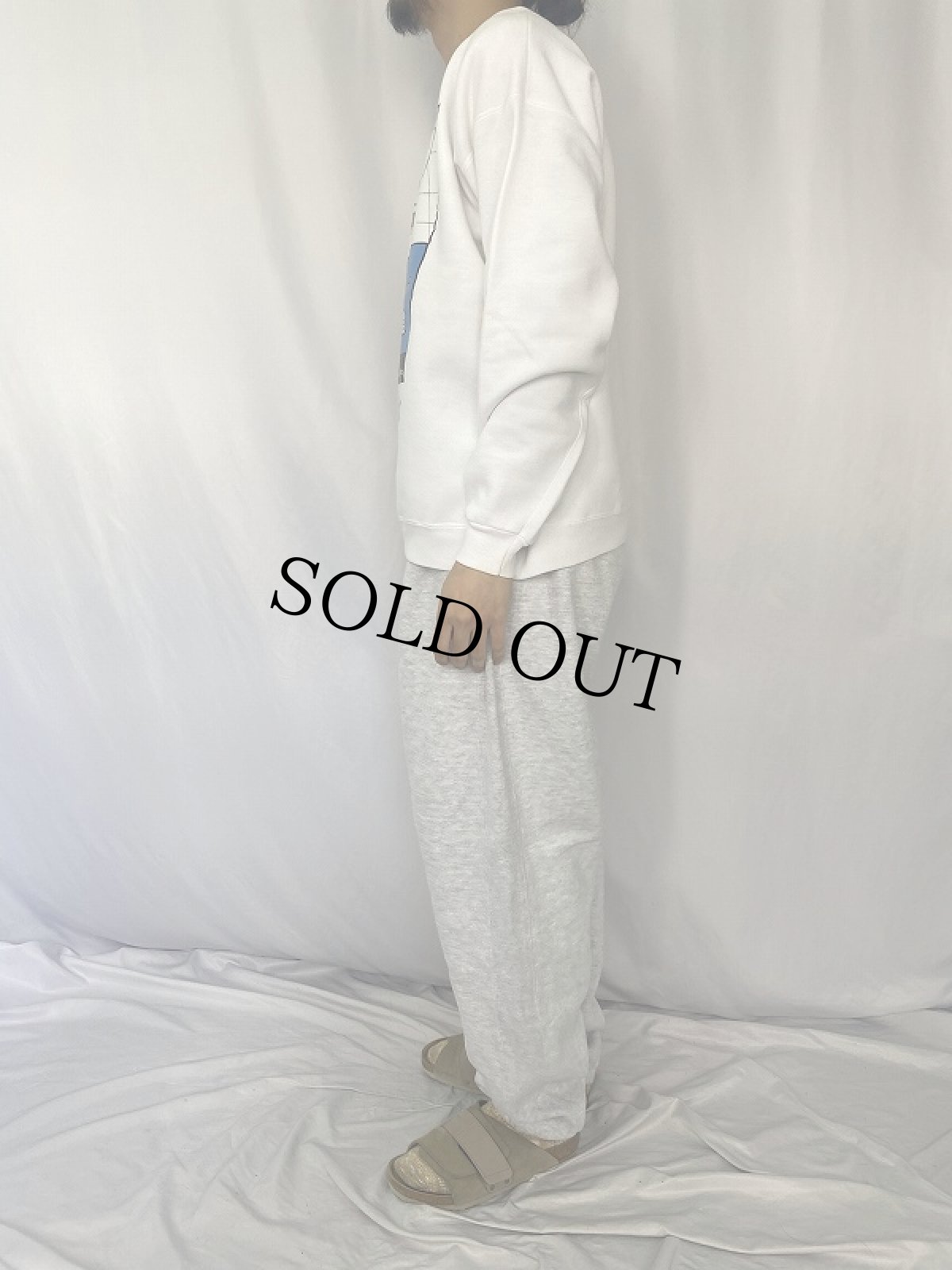 画像3: 90's USA製 "a man walks into a bar." シュールイラストプリントスウェット XL (3)