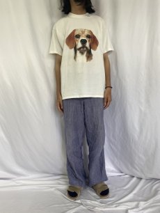 画像2: "Beagle" 犬イラストプリントTシャツ L (2)
