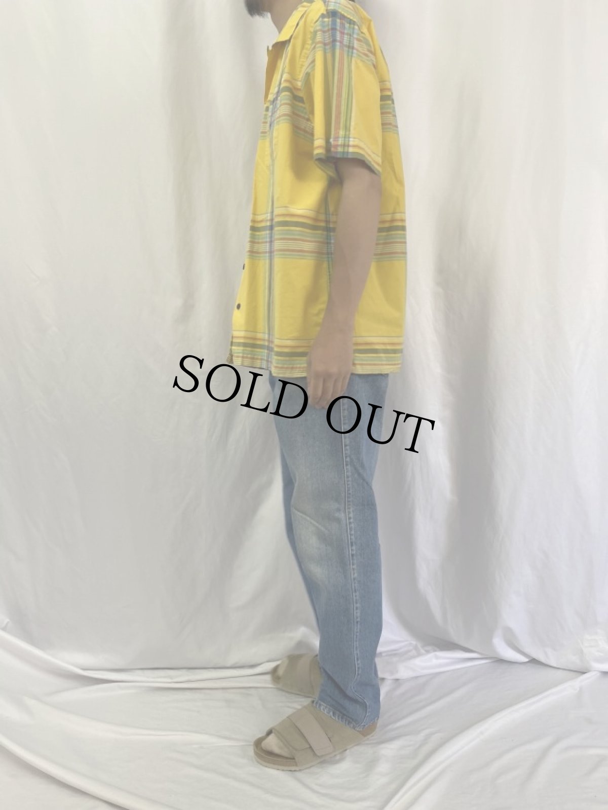 画像3: POLO Ralph Lauren チェック柄 コットンオープンカラーシャツ XL (3)