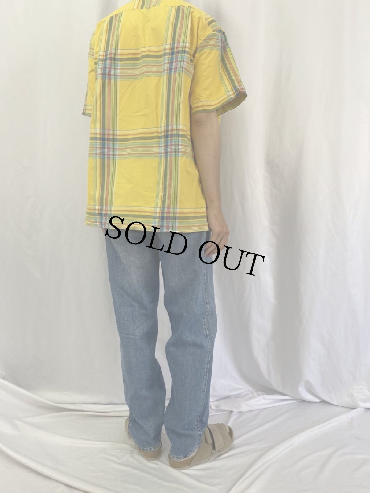 画像4: POLO Ralph Lauren チェック柄 コットンオープンカラーシャツ XL (4)