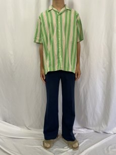 画像2: POLO Ralph Lauren "CALDWELL" ストライプ柄 コットンオープンカラーシャツ L (2)