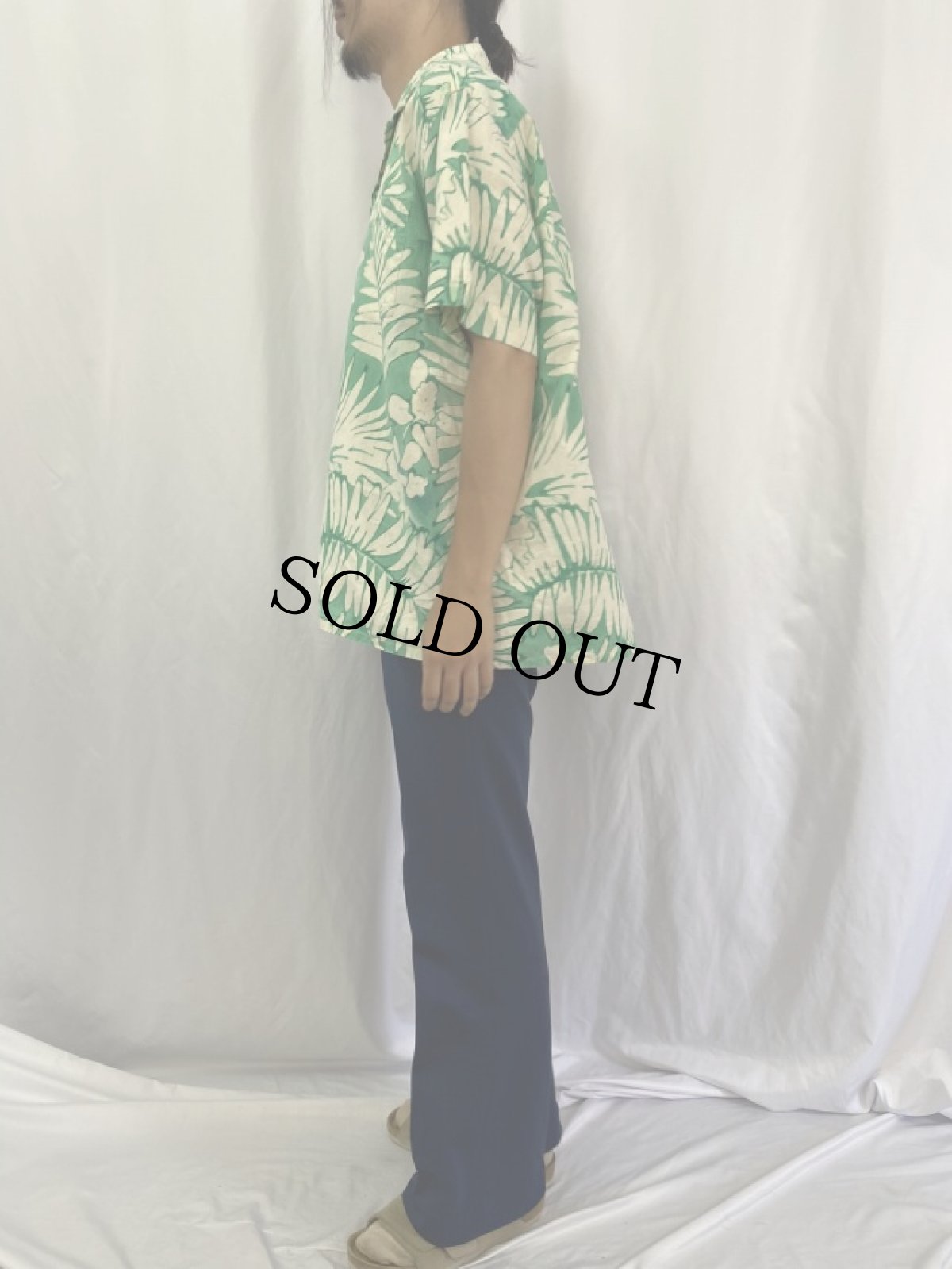 画像3: POLO Ralph Lauren 総柄 リネン×コットン アロハシャツ L (3)