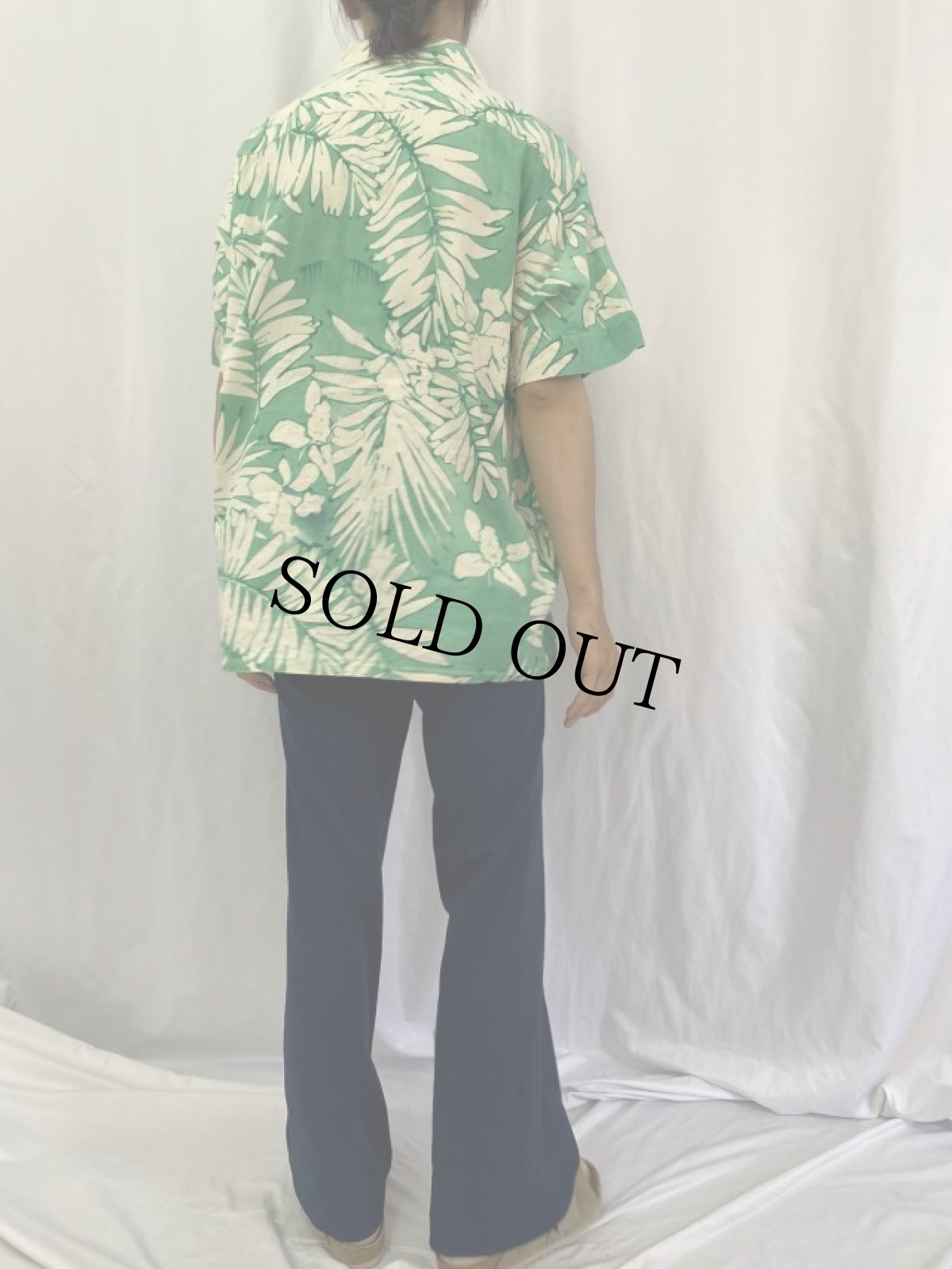 画像4: POLO Ralph Lauren 総柄 リネン×コットン アロハシャツ L (4)