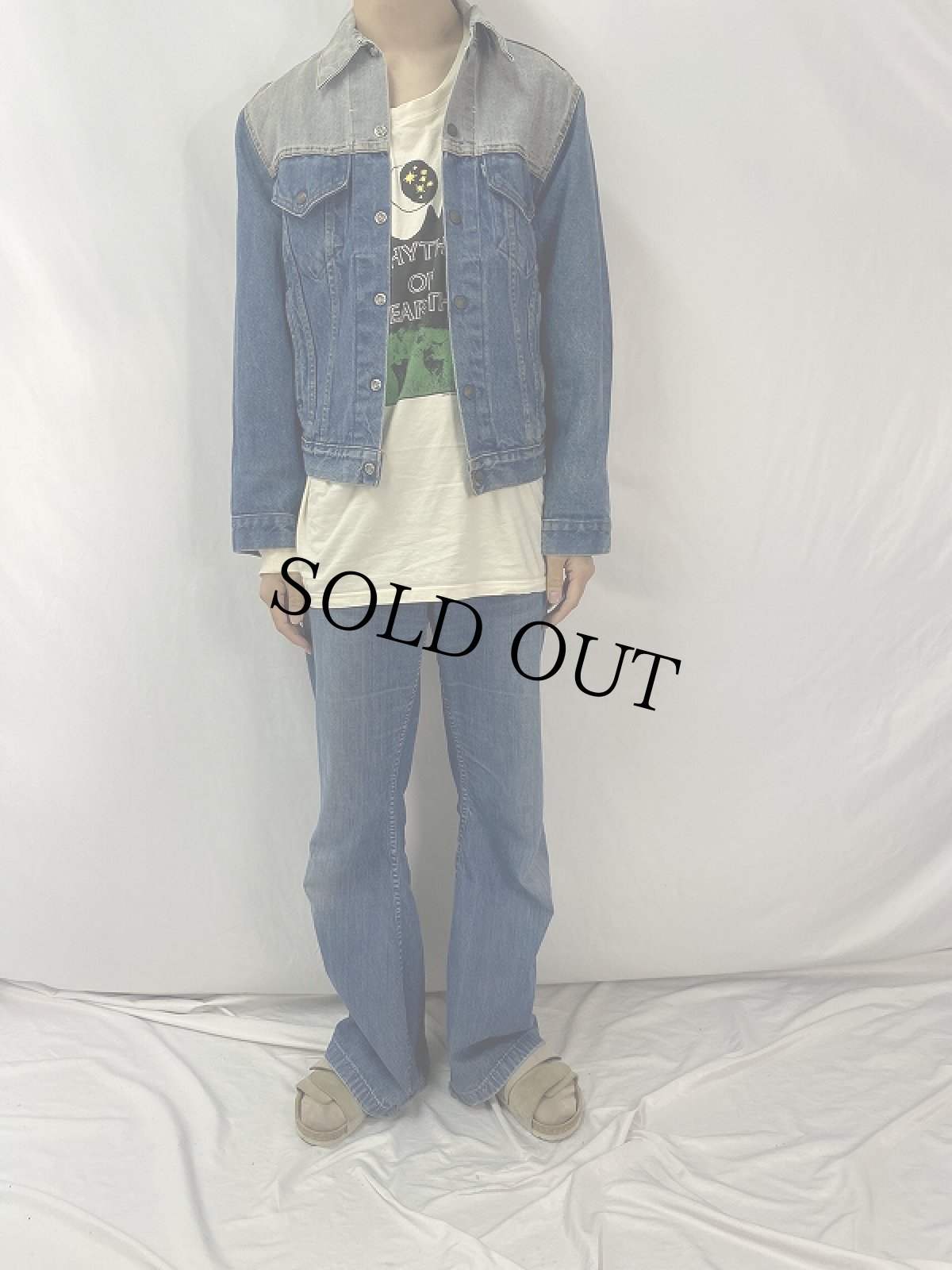 画像2: 80's Levi's 70506-0247 USA製 2トーン 切り替えデニムジャケット SIZE40 (2)