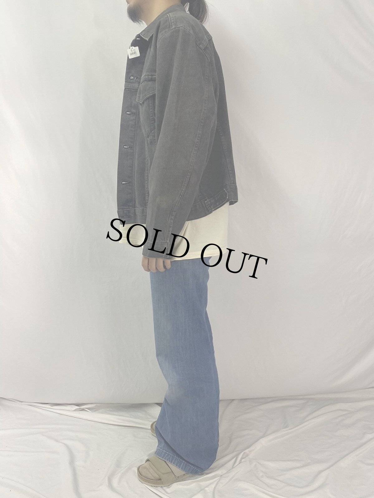 画像3: 90's Levi's 75505 ブラックデニムジャケット SIZE46 (3)