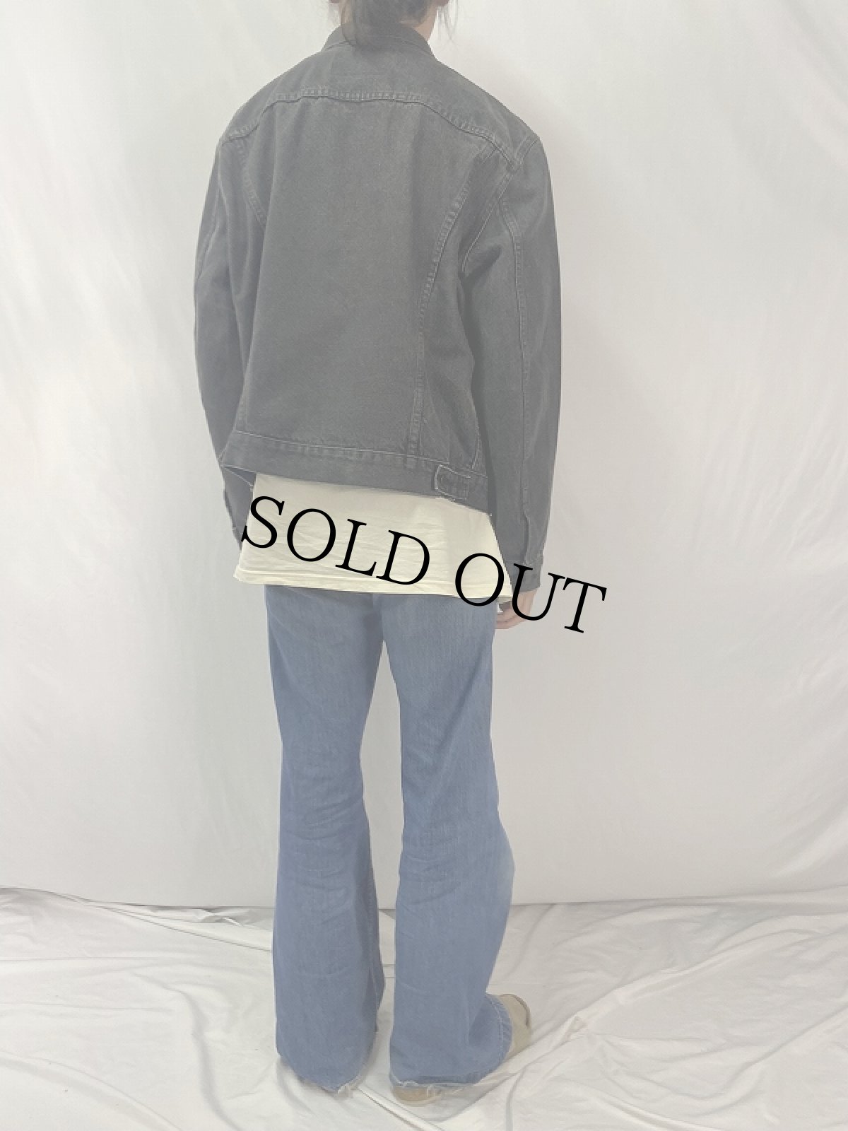 画像4: 90's Levi's 75505 ブラックデニムジャケット SIZE46 (4)