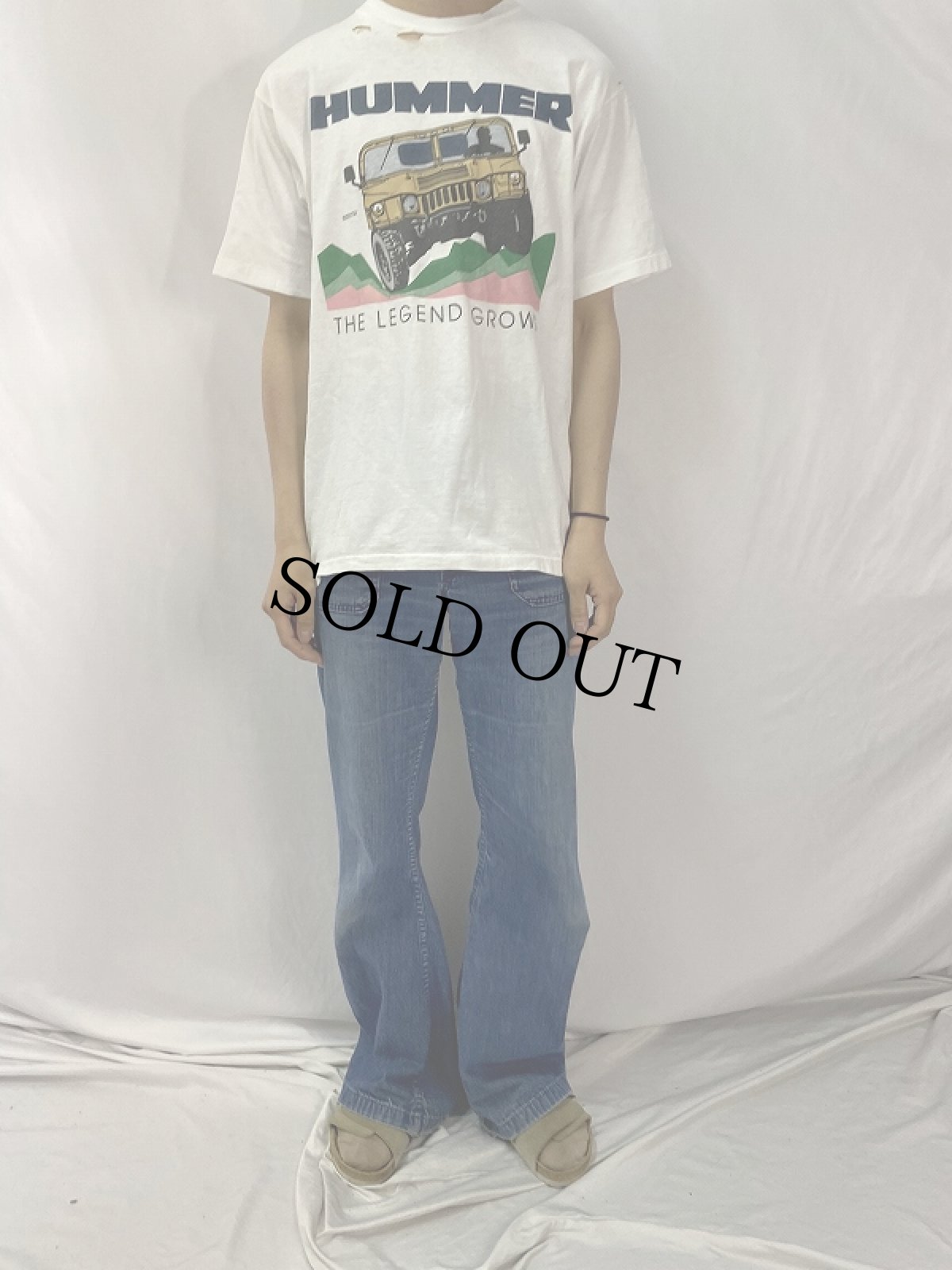 画像2: 90's HUMMER USA製 "THE LEGEND GROWS" 自動車プリントTシャツ M (2)