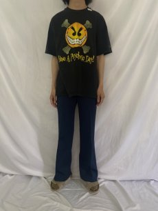 画像3: 90's chaos! comics SMILEY "Have a Psychotic Day" コミックプリントTシャツ XL (3)