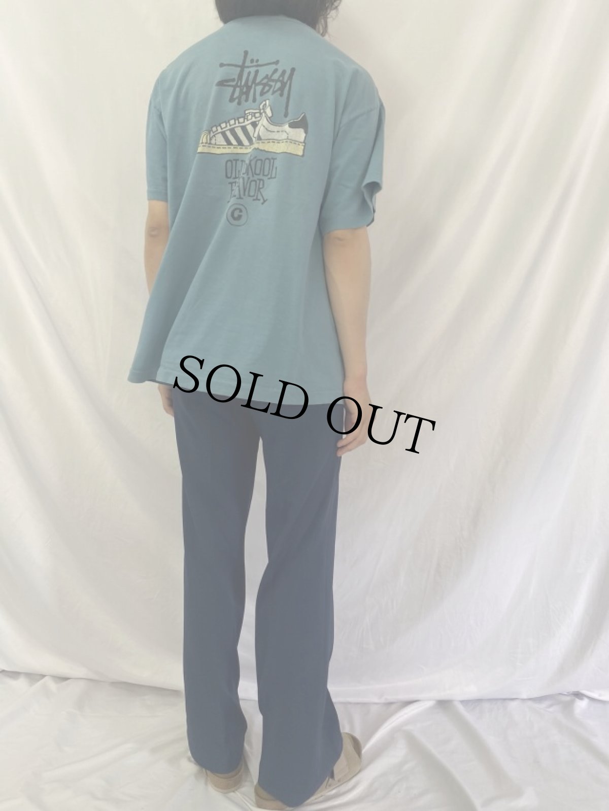 画像5: 90's STUSSY "OLD SKOOL FLAVOR" スニーカーイラストTシャツ (5)