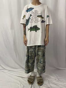 画像2: 90's SHOEBOX USA製 魚イラストプリントTシャツ 2XL (2)