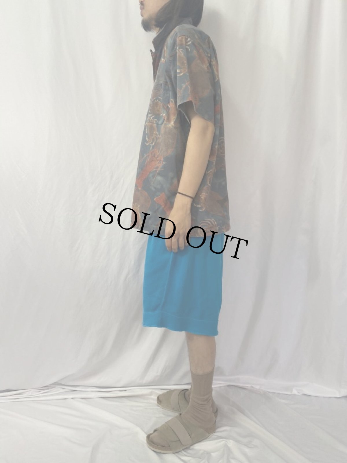 画像3: POLO Ralph Lauren "SPORT KEEL" エビ×カニ柄 オープンカラーシャツ XL (3)