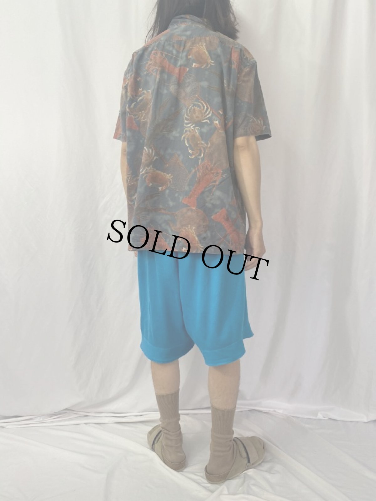 画像4: POLO Ralph Lauren "SPORT KEEL" エビ×カニ柄 オープンカラーシャツ XL (4)