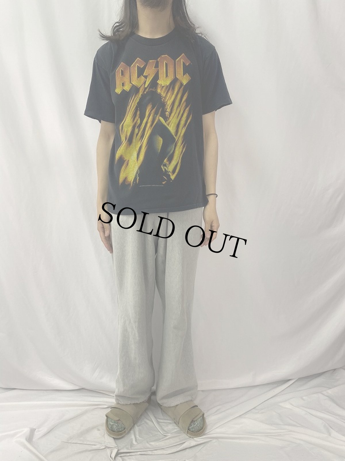 画像2: 90's AC/DC USA製 "BONFIRE" ロックバンドプリントTシャツ BLACK XL (2)
