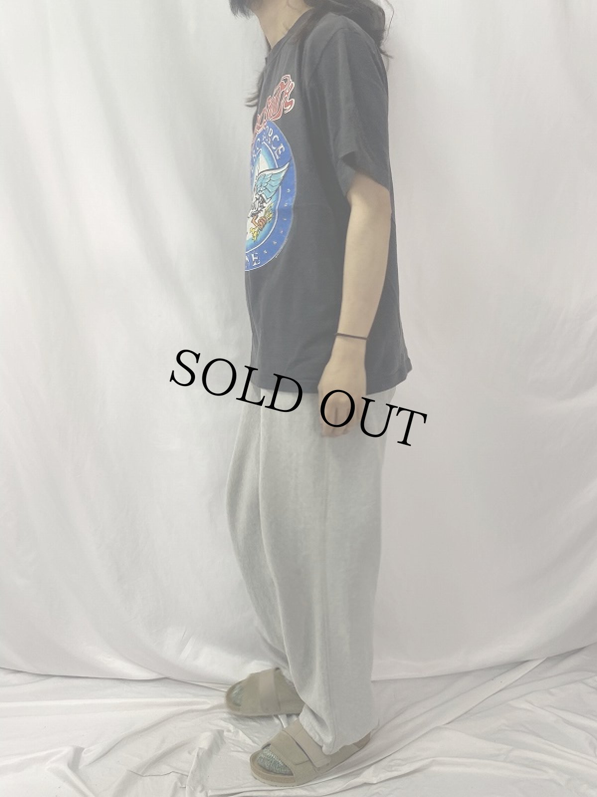 画像3: 90's AEROSMITH USA製 "AERO FORCE ONE" ロックバンド ツアーTシャツ BLACK XL (3)