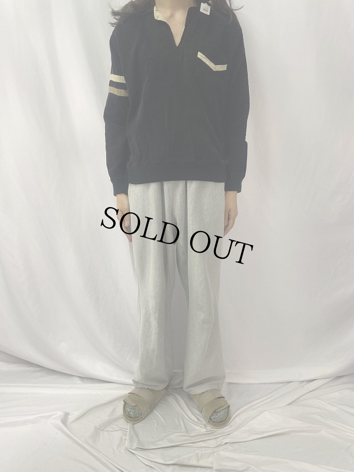 画像2: コーデュロイ スキッパーシャツ BLACK (2)