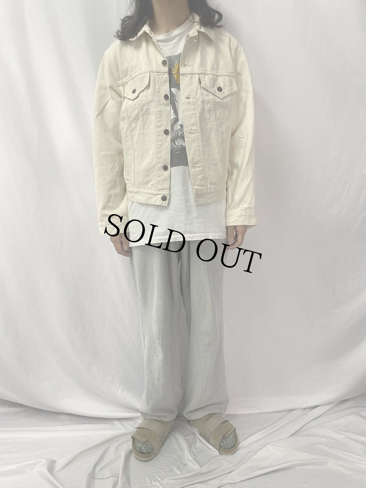 画像2: 80's Levi's 70506-0241 USA製 ホワイトデニムジャケット SIZE44R (2)
