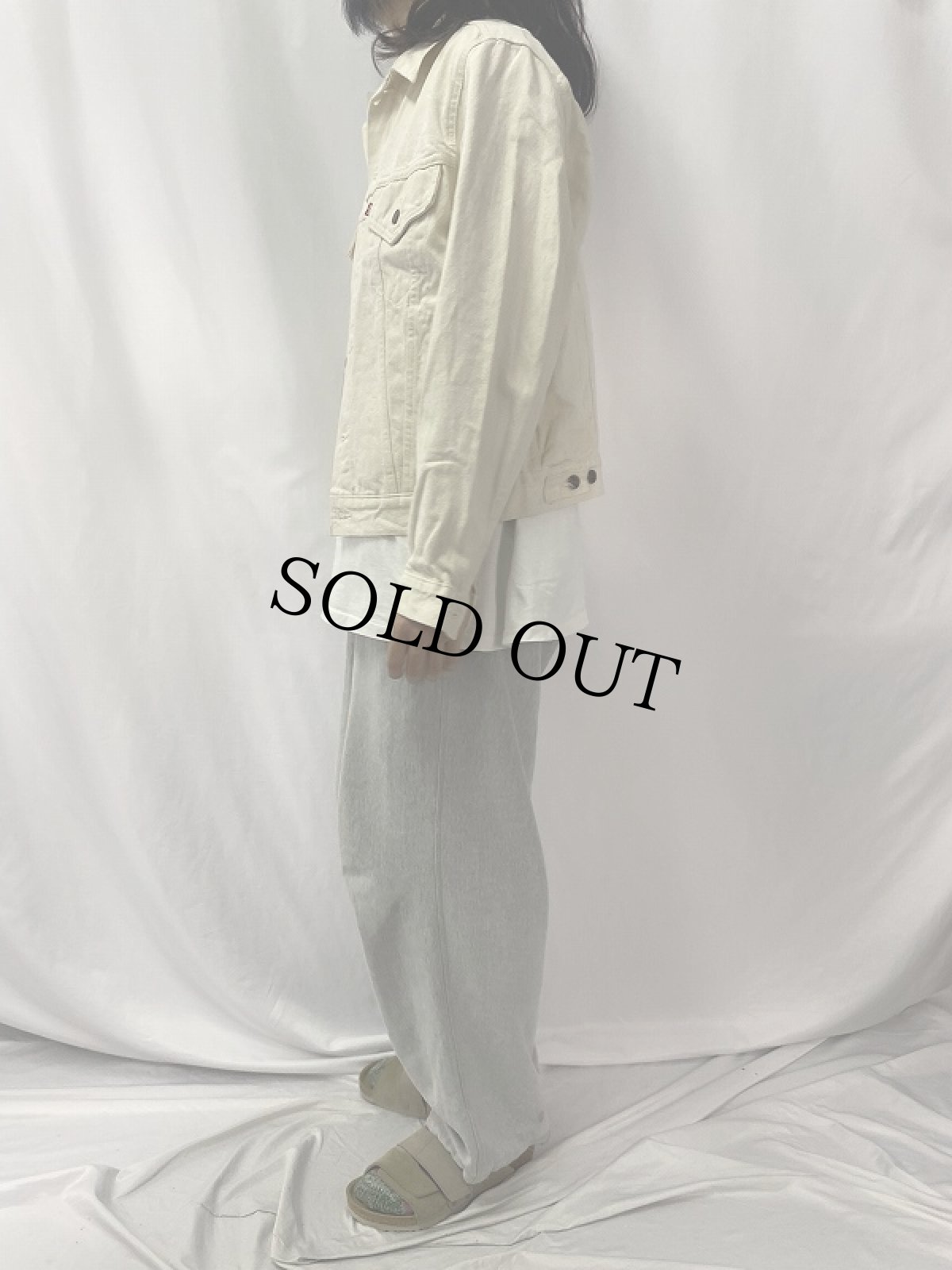 画像3: 80's Levi's 70506-0241 USA製 ホワイトデニムジャケット SIZE44R (3)