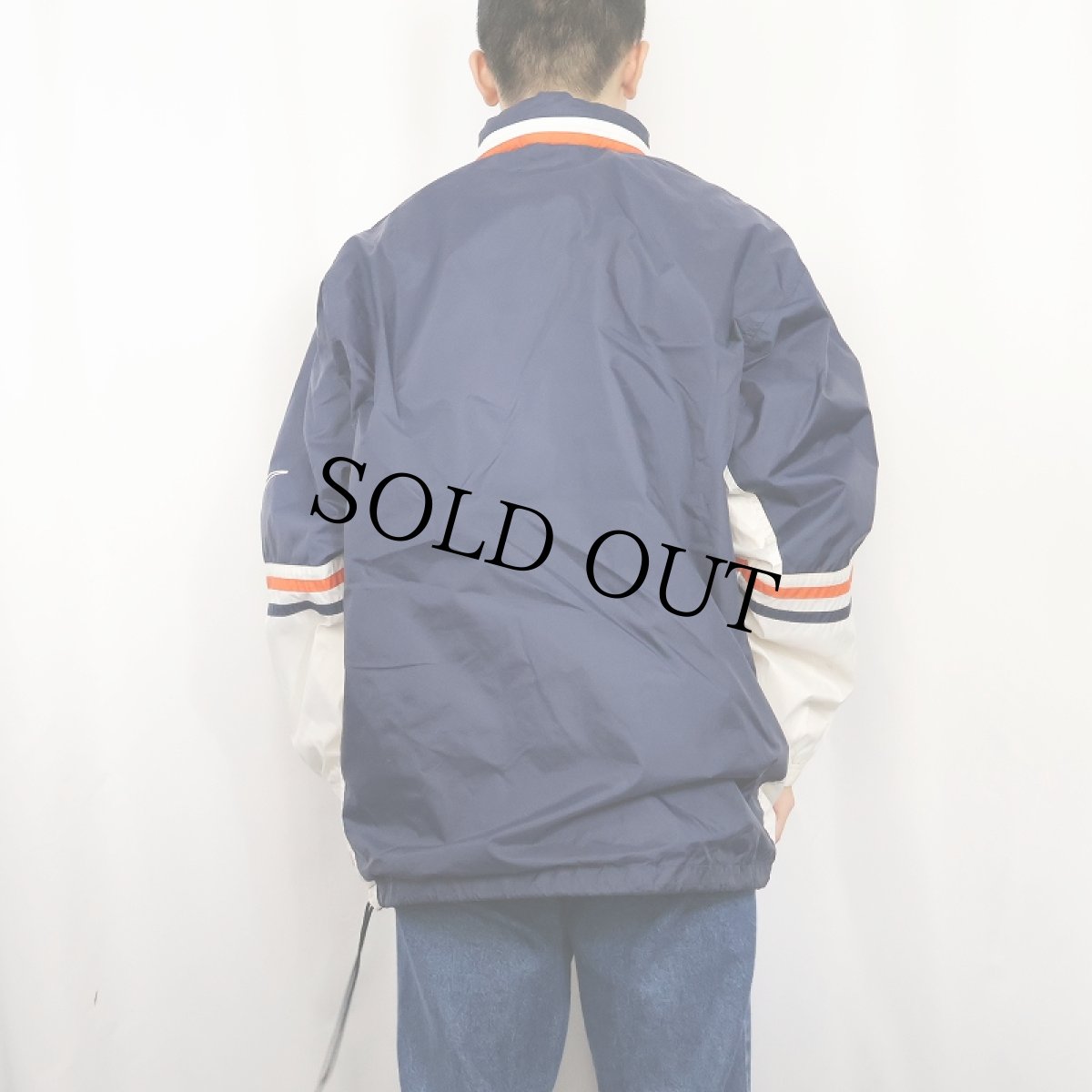 画像3: NIKE 切り替えデザイン ナイロンジャケット NAVY M (3)