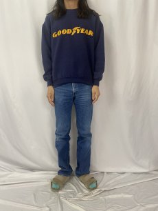 画像2: 90's GOOD YEAR USA製 ウイングフットプリントスウェット L (2)