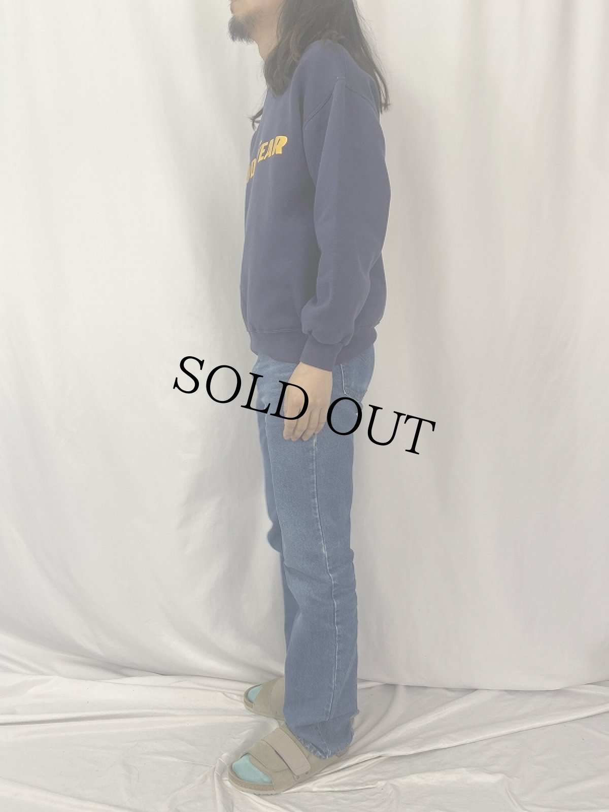 画像3: 90's GOOD YEAR USA製 ウイングフットプリントスウェット L (3)