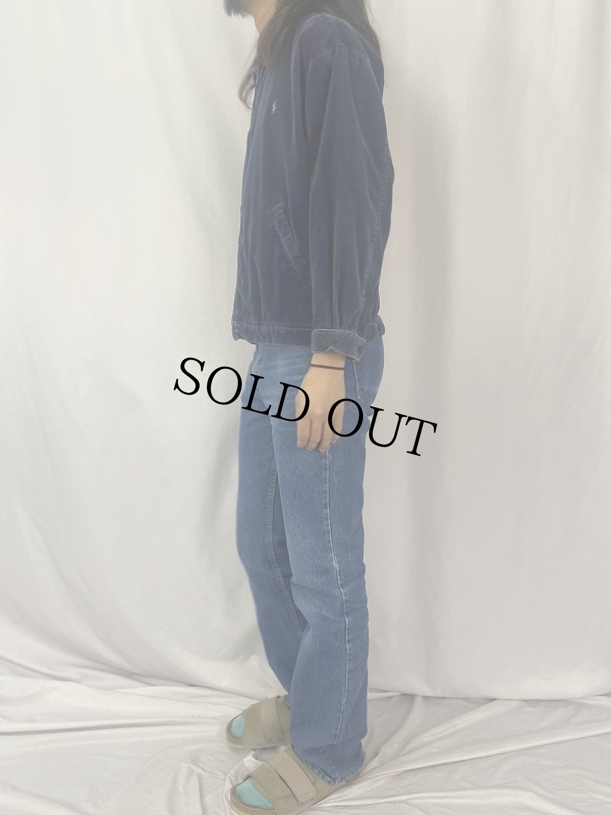画像3: 90's POLO Ralph Lauren USA製 コーデュロイスイングトップ NAVY M (3)