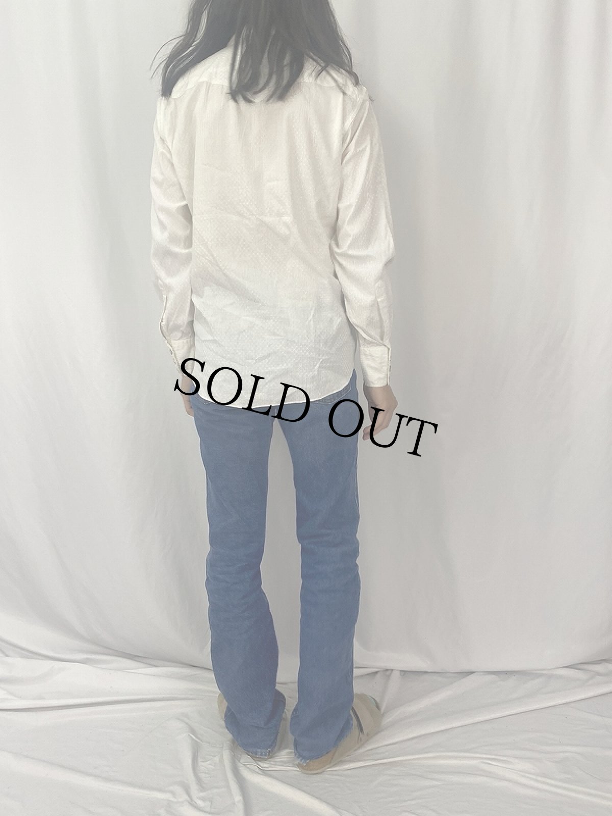 画像4: 50's HBARC 織り柄 ウエスタンシャツ SIZE16 (4)