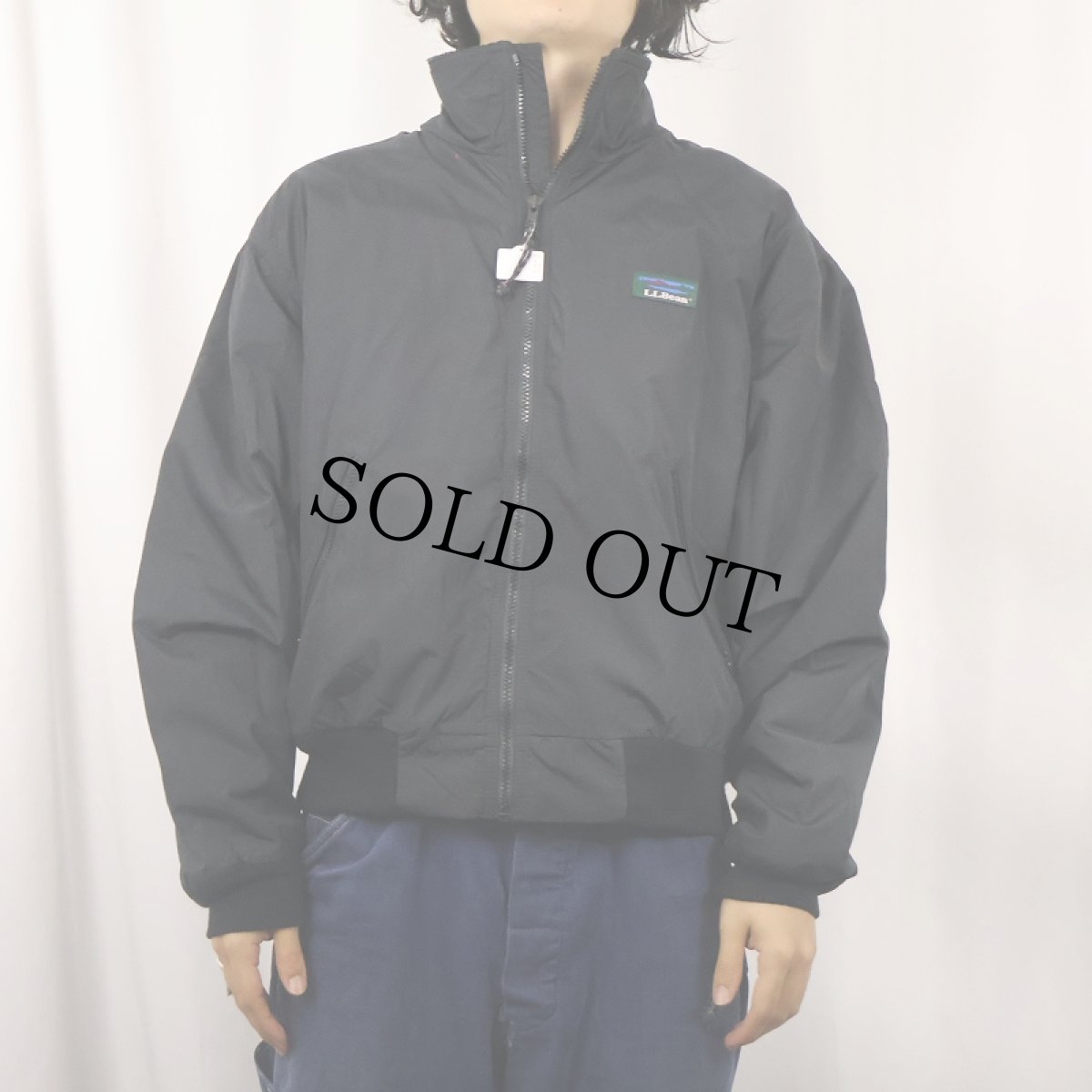 画像2: 80〜90's L.L.Bean "Warm-up Jacket" フリースライナー シェルドジャケット BLACK M (2)