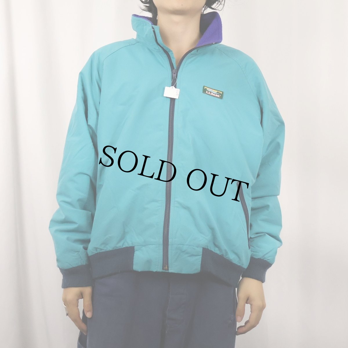画像2: 80〜90's L.L.Bean USA製 "Warm-up Jacket" フリースライナー シェルドジャケット XL (2)