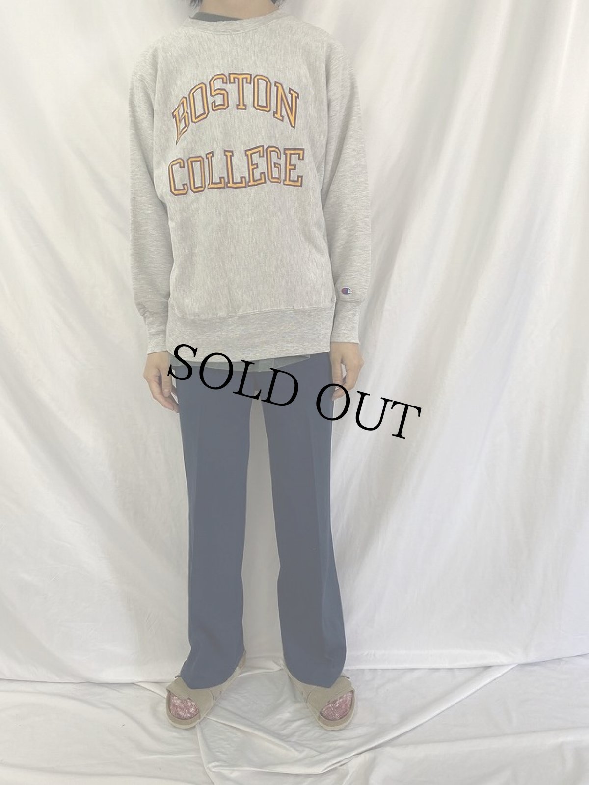 画像2: 80's Champion REVERSE WEAVE トリコタグ USA製 "BOSTON COLLEGE" プリントスウェット L (2)